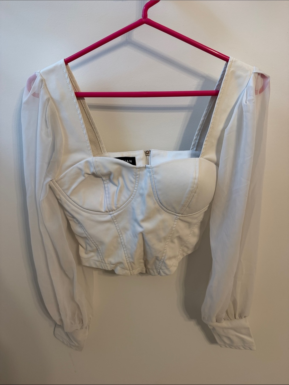 Parisian Works White Puff-Sleeve Corset Blouse